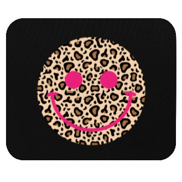 Discover Leopard Happy Face Mouse Pads
