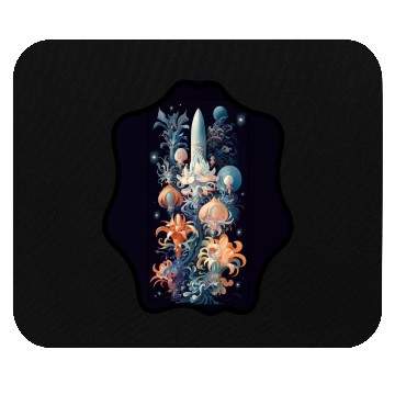 Discover space flower Mouse Pads