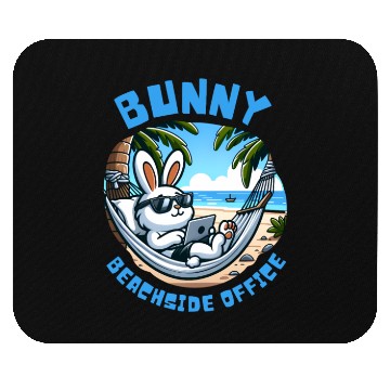 Discover Bunny Beachside Office: Work and Waves Mouse Pads