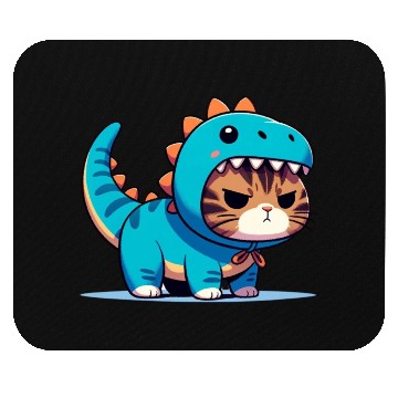 Discover Grumpy Cat in Velociraptor Costume Mouse Pads