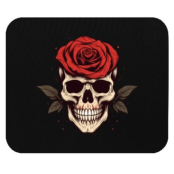 Discover Skull aesthetics grunge rose goth skeleton Mouse Pads