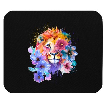 Discover Colorful Lion Painting Mouse Pads