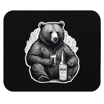 Discover grizzly bear Mouse Pads