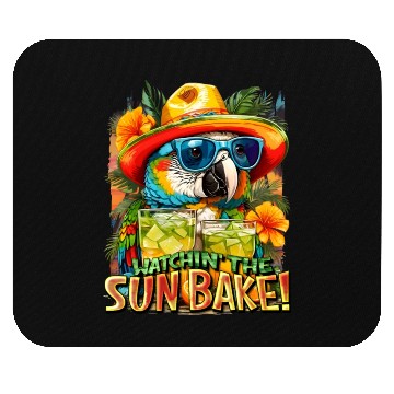Discover Watching The Sun Bake Sunbaking Tropical Parrot Mouse Pads