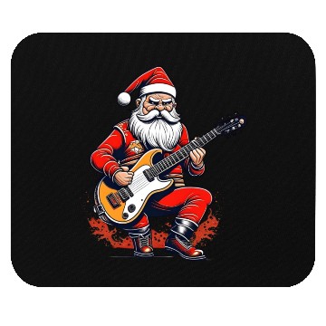 Discover Santa claus playing a guitar Mouse Pads