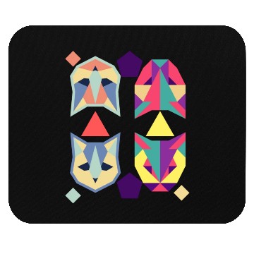 Discover Geometric Cats Bat Retro abstract Mouse Pads