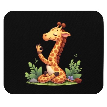 Discover Giraffe yoga practitioner Mouse Pads