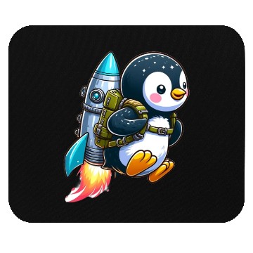 Discover Penguin with jetpack Mouse Pads