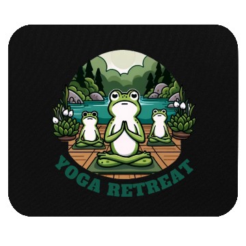 Discover Yoga Retreat: Serene Frog Meditation Mouse Pads