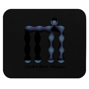 Discover Bold monkey print "Crested Black Macaque" Mouse Pads