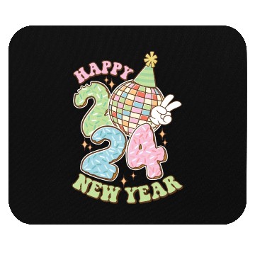 Discover Happy New Year 2024 disco ball party Mouse Pads