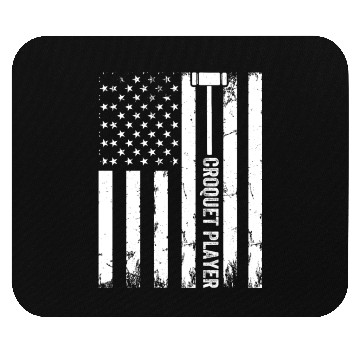 Discover Croquet US Flag Croquet Player Mouse Pads