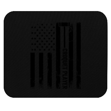Discover Croquet Player US Flag Croquet Player Mouse Pads