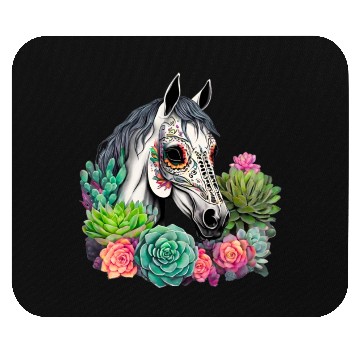 Discover Horse Succulent Sugar Skull Mouse Pads