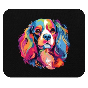 Discover Watercolor Colorful Cavalier King Charles Spaniel Mouse Pads