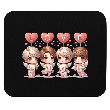 Discover Cute Cupid Cherub Angel Low Poly Valentine's Mouse Pads