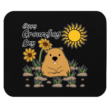 Discover Happy Groundhog Day Animal Spirit Rodent Mouse Pads
