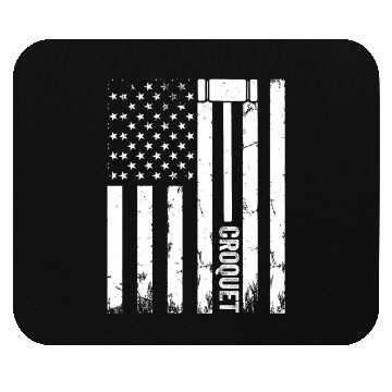 Discover Croquet Player US Flag Croquet Mouse Pads
