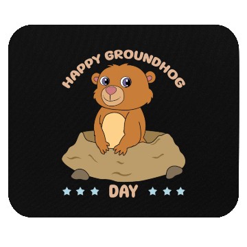 Discover Happy Groundhog Day Cute Kawaii Groundhog Mouse Pads