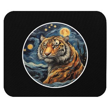 Discover tiger design in painting style Mouse Pads