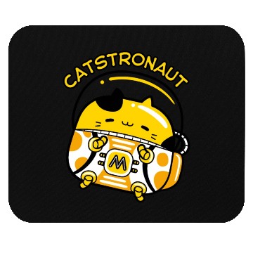 Discover Cat Astronaut Meow Cute Fruit Yellow Butter Kitty Mouse Pads