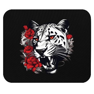 Discover Dynamic Panther Embraces Kindness in Floral Glory Mouse Pads