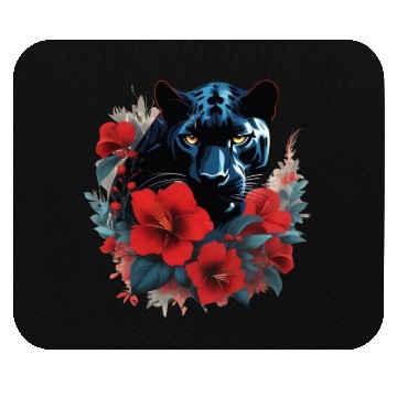 Discover Dynamic Panther Embraces Kindness in Floral Glory Mouse Pads
