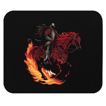 Discover Flaming fantasy horse made out gothic armor Mouse Pads