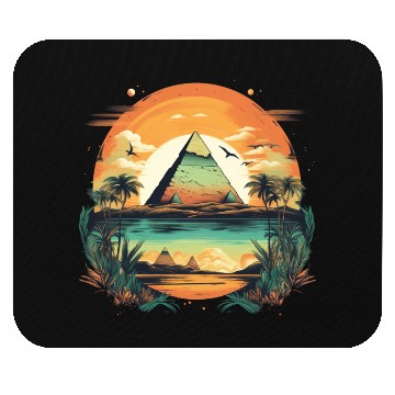 Discover The pyramids the Nile River and date palms Mouse Pads