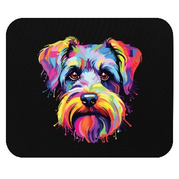 Discover Watercolor Colorful Miniature Schnauzer Mouse Pads