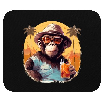 Discover Cool Monkey With Drink Funny Animals Chimpanzee Mouse Pads