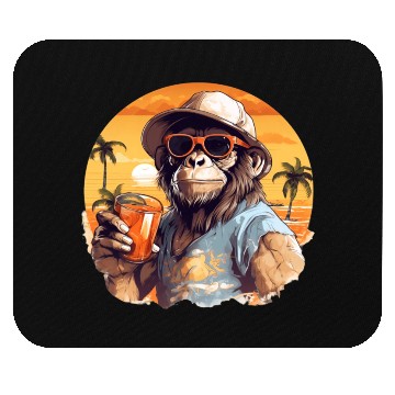 Discover Cool Monkey With Drink Funny Animals Chimpanzee Mouse Pads