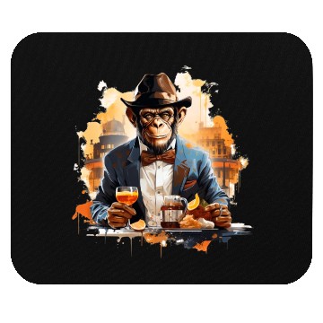 Discover Cool Business Monkey with Drink Chimpanzee Mouse Pads
