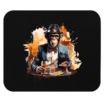 Discover Cool Business Monkey with Drink Chimpanzee Mouse Pads