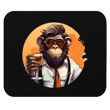 Discover Cool Monkey With Drink Funny Animals Chimpanzee Mouse Pads