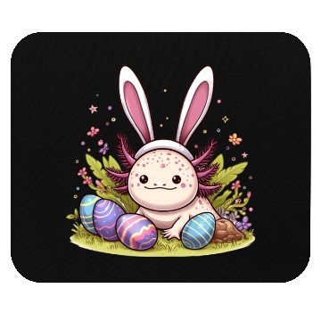 Discover Happy Easter with axolotl and bunny ears Mouse Pads