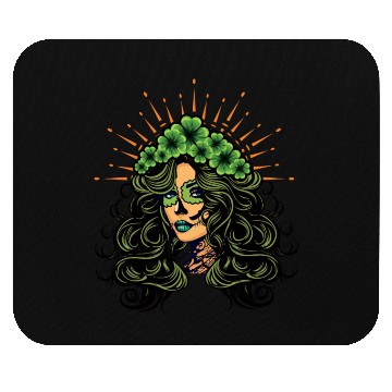 Discover La Calavera Los Muertos Shamrock Saint Patrick's Mouse Pads