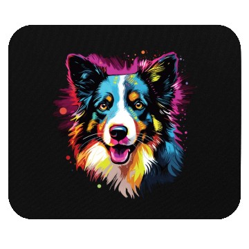 Discover Watercolor Colorful Border Collie Mouse Pads