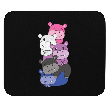 Discover Genderfluid Flag Pride Lgbtq Cute Hippo Mouse Pads