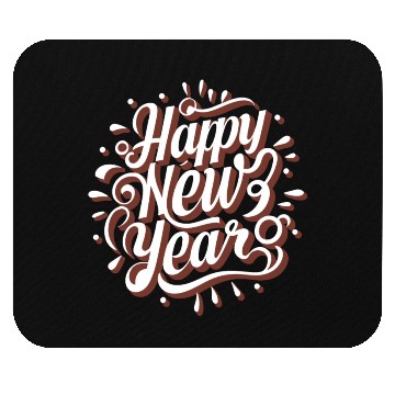 Discover Happy New Year Typography design Mouse Pads