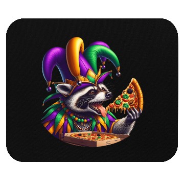 Discover Mardi Gras raccoon with fool's hat Mouse Pads