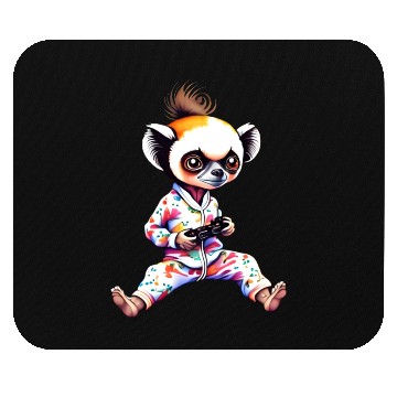 Discover Young Sifaka Wearing Pajamas Retro Video Game Mouse Pads