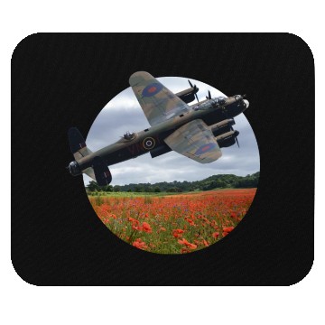 Discover Avro Lancaster Bomber Over A Poppy Mouse Pads