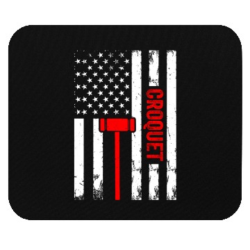 Discover Croquet US Flag Croquet Player Mouse Pads