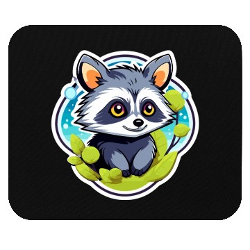 Discover Raccoon Illustration Mouse Pads