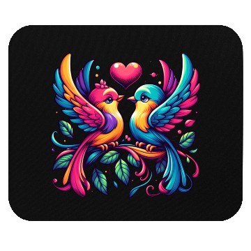 Discover Whimsical Love Birds Mouse Pads