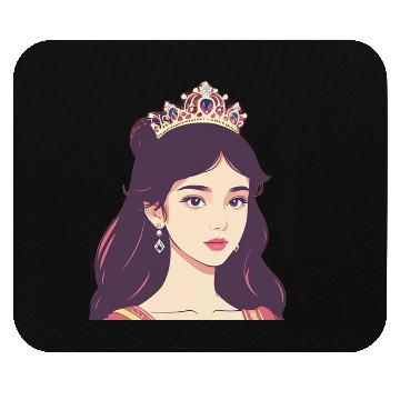 Discover Lovely Young Princess with a Pink Crown Mouse Pads