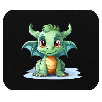 Discover Little Green Dragon Mouse Pads
