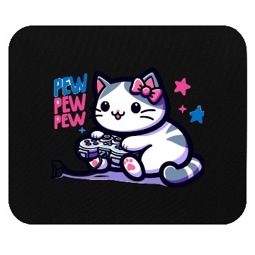 Discover Cat Play Console Game Pew Pew Pew Mouse Pads