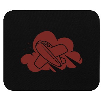 Discover an airplane flying through the clouds Mouse Pads